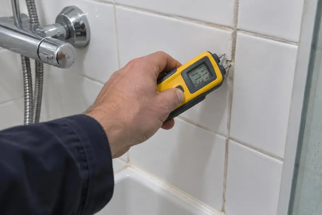 Lekdetectie Schiedam – vochtmeter op badkamertegels bij de douche